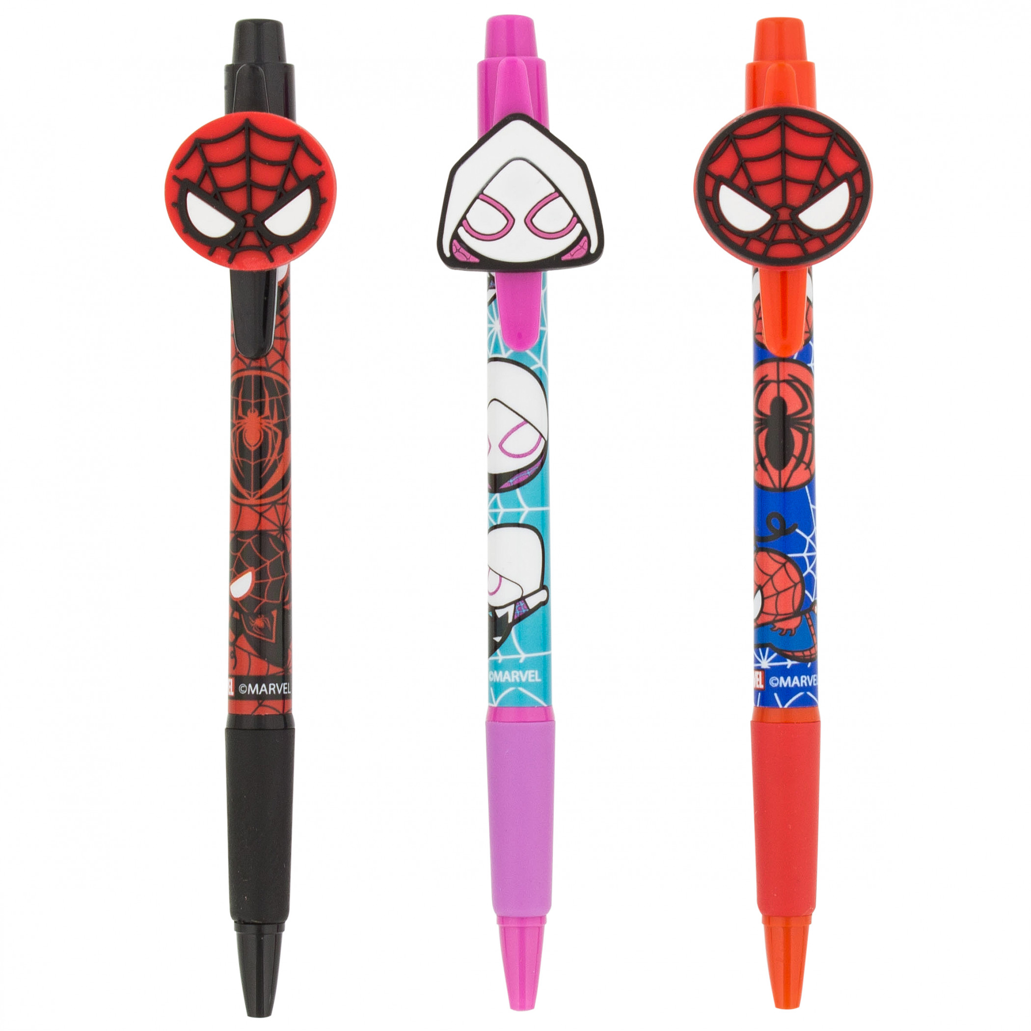 Spider-Man Miles Morales and Spider-Gwen 3-Pack Pen Set